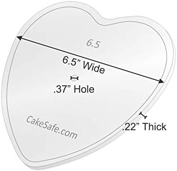 2-6.5” Heart Shaped Clear 1⁄4” Acrylic Disks - Perfect Icing Tool to Smooth the Buttercream on Your Cakes, alternate view 3
