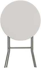 2.63 ft Plastic Round Folding Bar Table, Granite White, alternate view 6