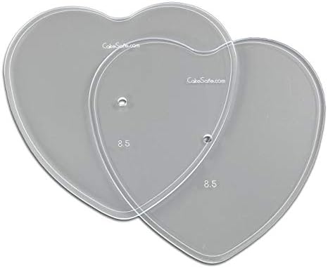 2-8.5” Heart Shaped Clear 1⁄4” Acrylic Disks - Perfect Icing Tool to Smooth the Buttercream on Your Cakes