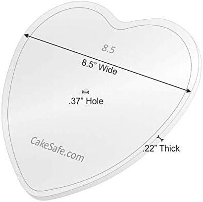 2-8.5” Heart Shaped Clear 1⁄4” Acrylic Disks - Perfect Icing Tool to Smooth the Buttercream on Your Cakes, alternate view 3