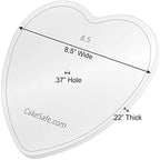 2-8.5” Heart Shaped Clear 1⁄4” Acrylic Disks - Perfect Icing Tool to Smooth the Buttercream on Your Cakes, alternate view 3