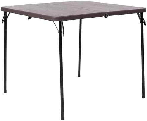 2.83-Foot Bi-Fold Brown Wood Grain Plastic Folding Table