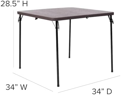 2.83-Foot Bi-Fold Brown Wood Grain Plastic Folding Table, alternate view 3