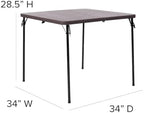 2.83-Foot Bi-Fold Brown Wood Grain Plastic Folding Table, alternate view 3