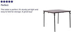 2.83-Foot Bi-Fold Brown Wood Grain Plastic Folding Table, alternate view 4