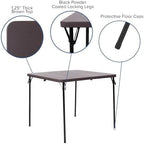 2.83-Foot Bi-Fold Brown Wood Grain Plastic Folding Table, alternate view 5