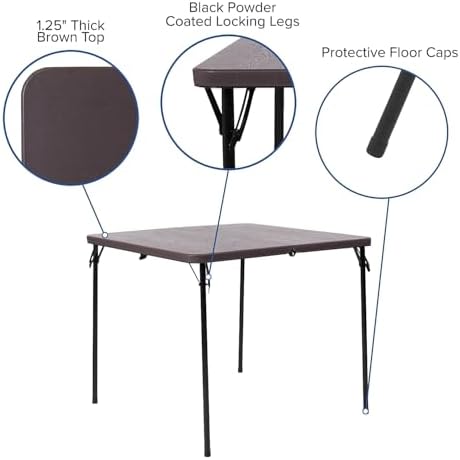 2.83-Foot Bi-Fold Brown Wood Grain Plastic Folding Table, alternate view 5