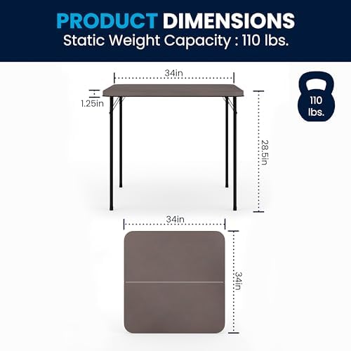 2.83-Foot Bi-Fold Dark Gray Plastic Folding Table, alternate view 2
