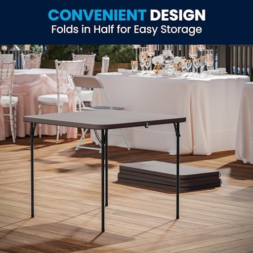 2.83-Foot Bi-Fold Dark Gray Plastic Folding Table, alternate view 4