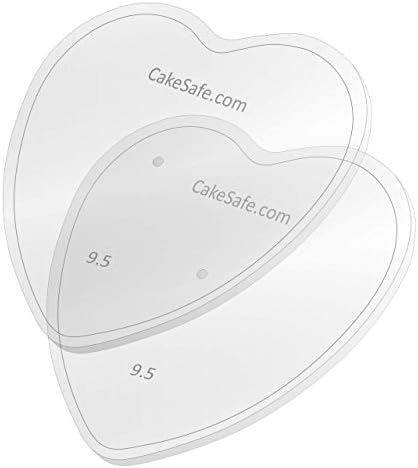 2-9.5” Heart Shaped Clear 1⁄4” Acrylic Disks - Perfect Icing Tool to Smooth the Buttercream on Your Cakes, alternate view 3