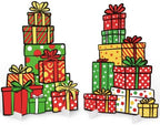 2.9ft 2pcs Funny Christmas Whimsical Box Cardboard Cutout Prop in Colorful