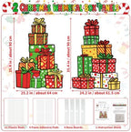 2.9ft 2pcs Funny Christmas Whimsical Box Cardboard Cutout Prop in Colorful, alternate view 3