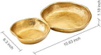 2 Cluster Decorative Bowls Bright Gold Snack Tray Bowl Chip & Dip Serving Piece Strong Brass Centerpiece, alternate view 3