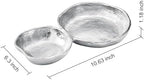 2 Cluster Decorative Bowls Bright Silver Snack Tray Bowl Chip & Dip Serving Piece Strong Brass Centerpiece, alternate view 3