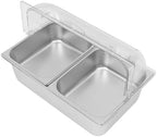 2 Compartment Food Serving Display Container, Stainless Steel Buffet Condiment Dispenser with Flip Lid, alternate view 5