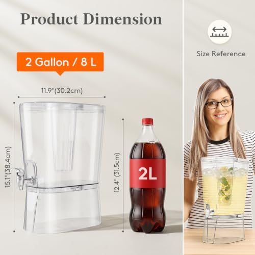 2 Gal Drink Dispenser with Leak-Proof Spigot & Fruit Infuser, alternate view 2