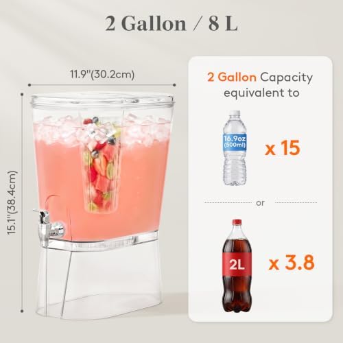 2 Gal Drink Dispenser with Leak-Proof Spigot & Fruit Infuser, alternate view 3