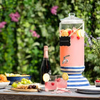 2 Gallon Beverage Serveware with Stainless Steel Spigot + Marker & Chalkboard 100% Leakproof Glass Drink, alternate view 3