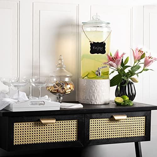 2 Gallon Beverage Serveware with Stainless Steel Spigot + Marker & Chalkboard 100% Leakproof Glass Drink, alternate view 5