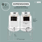 2 Gallon Drink Dispenser 2 Pack - Glass Beverage Dispenser Stand, alternate view 2