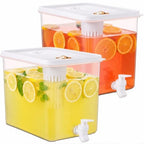 2 Gallon Drink Dispenser for Fridge with Leak Proof Spigot, 2 Pack