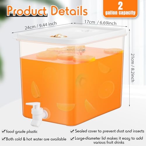 2 Gallon Drink Dispenser for Fridge with Leak Proof Spigot, 2 Pack, alternate view 3