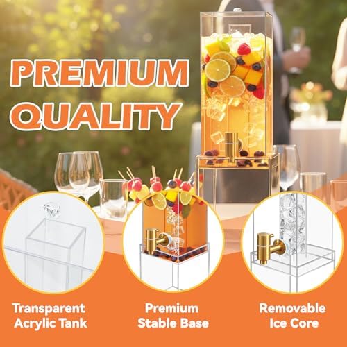 2 Gallon Drink Dispenser for Parties, Beverage Dispenser with Airtight Valve, Large Water Drink Dispenser, Water, alternate