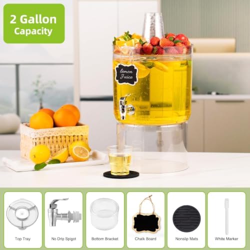 2 Gallon Drink Dispenser for Parties with Multi-Function Lid, alternate view 3