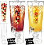 2 Gallon Drink Dispenser for Parties with Stand&Fruit Infuser 2 Pcs