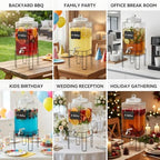 2 Gallon Glass Drink Dispenser, Drink Dispensers for Parties, Beverage Dispenser with Stand and Glass Lid, 100%, alternate
