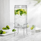 2 Gallon Glass Drink Dispenser, hobnail Drink Dispensers for Parties, Beverage Dispenser with Stand and Glass, alternate view