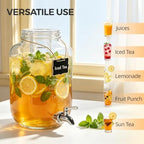 2 Gallon Glass Drink Dispensers for Parties, 2 Pack, alternate view 5