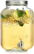 2 GALLON Glass Drink Dispensers for Parties, Original Mason Ice Beverage Dispensers, Glass Water Dispenser with