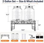 2 Gallon Glass Drink Dispensers for Parties with Stand, 2 Pack, alternate view 3