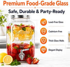 2 Gallon Glass Drink Dispensers for Parties with Stand, 2 Pack, alternate view 4