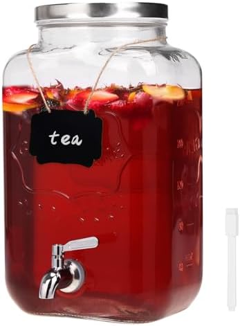 2 Gallon Glass Drinks Dispenser for Parties