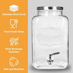 2 Gallon Glass Drinks Dispenser for Parties, alternate view 4