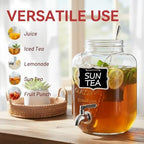 2 Gallon LARGE Glass Drink Dispenser with Stand & Leak-Proof Spigot, alternate view 6