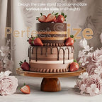 2-in-1 Acacia Wood Cake Stand with Lid, Acrylic Dome, Light Weight, Strudy in Brown wood, alternate view 6
