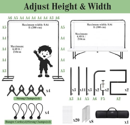 2-in-1 Backdrop Stand, Adjustable Floor & Tabletop Banner Holder, alternate view 2