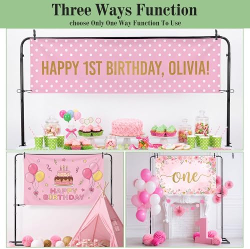 2-in-1 Backdrop Stand, Adjustable Floor & Tabletop Banner Holder, alternate view 3