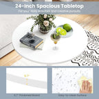 2-in-1 Bar Table with Detachable Pole, Metal Base, 24" Round Top, 40"/22" Two Convertible Height, Cocktail Table, alternate
