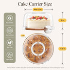 2-In-1 Cake and Cupcake Carrier, Portable Cake Stand with Lid in White, alternate view 2