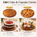 2-In-1 Cake and Cupcake Carrier, Portable Cake Stand with Lid in White, alternate view 5