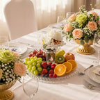 2-in-1 Glass Fruit Flower Vase 12.2 Inch Cupcake Stand Clear Pedestal Vase with White Bouquet Reversible, alternate view 5