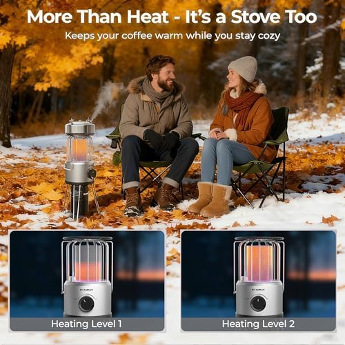 2 in 1 Propane Heater & Stove, 8500 BTU Portable Propane Heater Indoor with Handle, Outdoor Gas Stove for Patio, alternate
