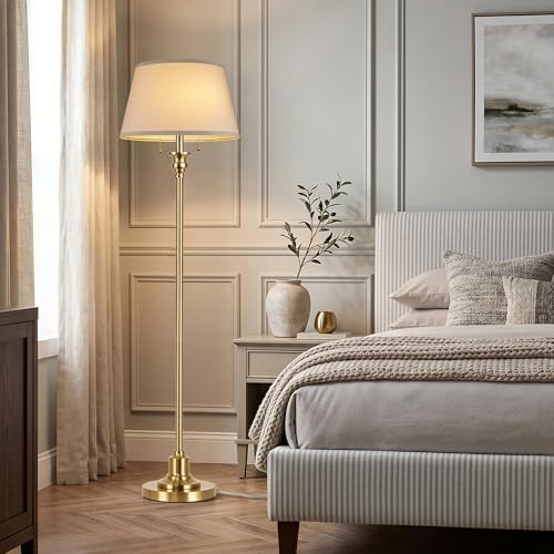 2-Light Floor Lamp for living room, 66.5'' Rustic Farmhouse Pole Lamp with Double Pull Chain, Mid Century, alternate view 7