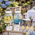 2 Pack 1.16 Gallon Drink Beverage Dispenser with Stand for Parties Plastic Water Lemonade Juice Dispenser with