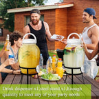 2 Pack 1.16 Gallon Drink Beverage Dispenser with Stand for Parties Plastic Water Lemonade Juice Dispenser with, alternate