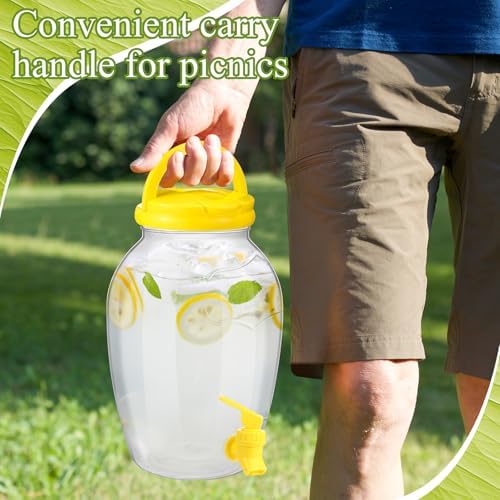 2 Pack 1.16 Gallon Drink Beverage Dispenser with Stand for Parties Plastic Water Lemonade Juice Dispenser with, alternate